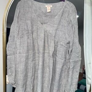 Sundance Heather Gray V-Neck Top